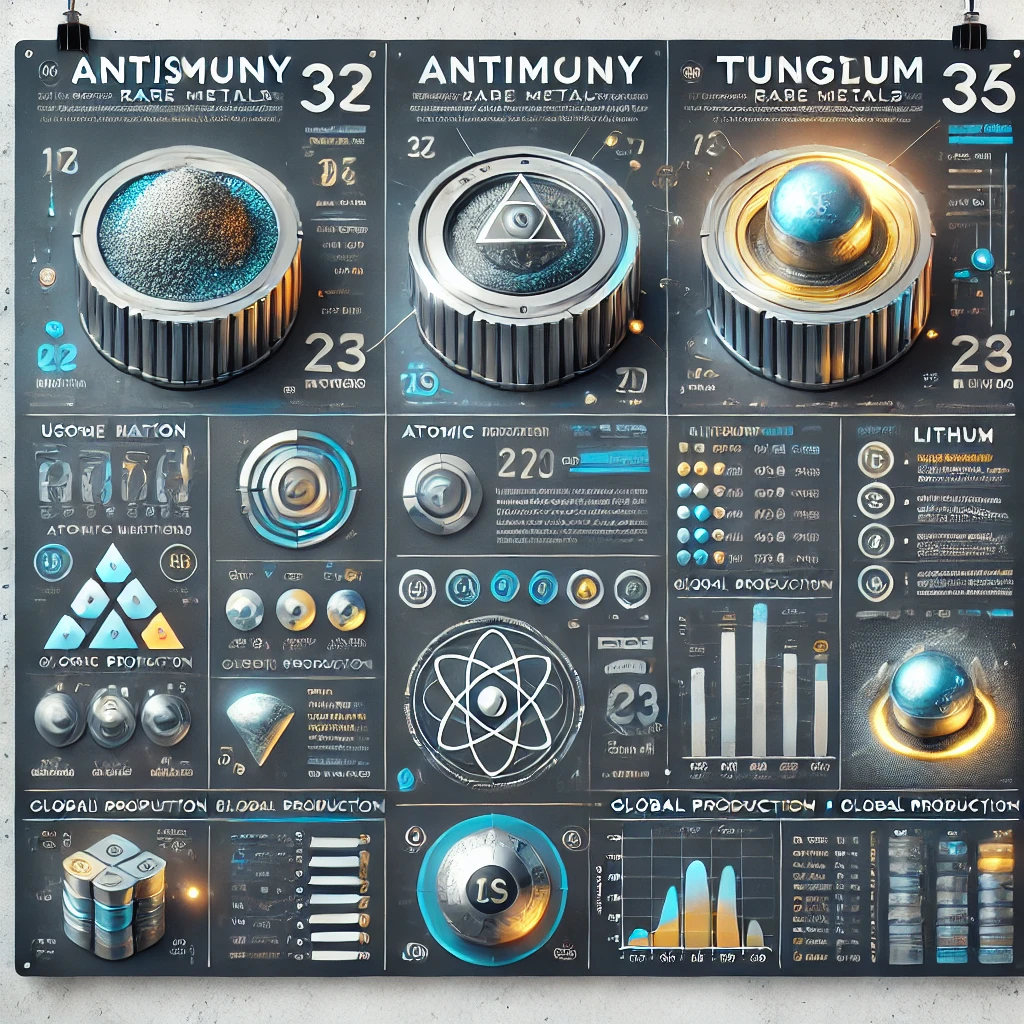 Antimony vs. Other Rare Metals: A Comparative Guide